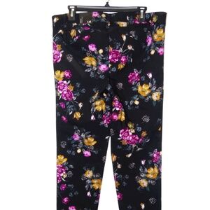 Torrid Pants 14S Modern Millennium Stretch Ankle Pant Black Floral